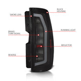 Anzo 07-14 Chevrolet Suburban / 07-14 GMC Yukon Black Full LED Tail Light Plank Style w/ Smoke Lens - 311488
