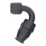 DeatschWerks 8 AN Female Flare Swivel 120-Degree Hose End PTFE - Anodized Matte Black - 6-02-0875-B