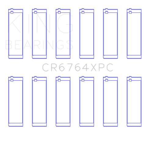 King Engine Bearings Volkswagen Vr6 2.8L (Size +0.50mm) Connecting Rod Bearing Set - CR6764XPC0.5