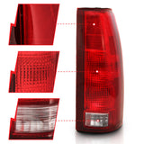 ANZO 1988-1999 Chevy C1500 Taillight Red/Clear Lens w/ Circuit Board(OE Replacement) - 311300