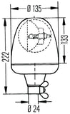 Hella Rotating Beacon H 12V Yellow Mgs12 2Rl - 006846001