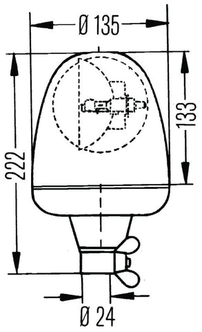 Hella Rotating Beacon H 12V Yellow Mgs12 2Rl - 006846001