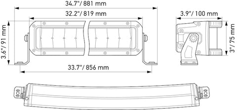 Hella Universal Black Magic 30in Tough Double Row Curved Light Bar - Spot & Flood Light - 358197611