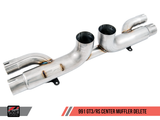 AWE Tuning Porsche 991 GT3 / RS Center Muffler Delete - Diamond Black Tips - 3010-33044