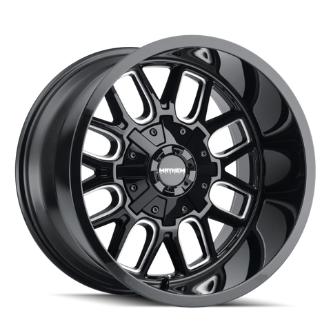 Mayhem 8107 Cogent 20x9 / 5x139.7 BP / 0mm Offset / 110mm Hub Black w/ Milled Spokes Wheel - 8107-2997BM