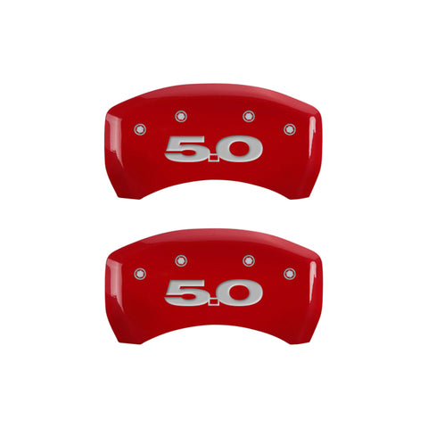 MGP Rear set 2 Caliper Covers Engraved Rear Cobra Red finish silver ch - 10010RCOBRD