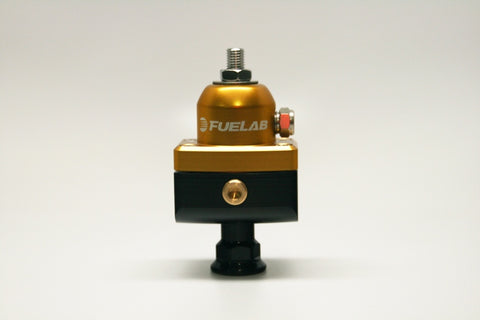 Fuelab 575 Carb Adjustable Mini FPR Blocking 1-3 PSI (1) -6AN In (2) -6AN Out - Gold - 57502-5