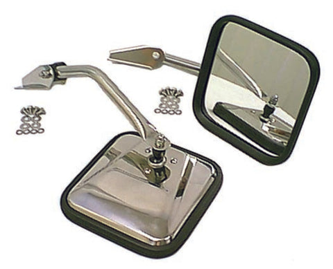 Rugged Ridge 55-86 Jeep CJ Chrome CJ-Style Side Mirror Kit - 11010.01