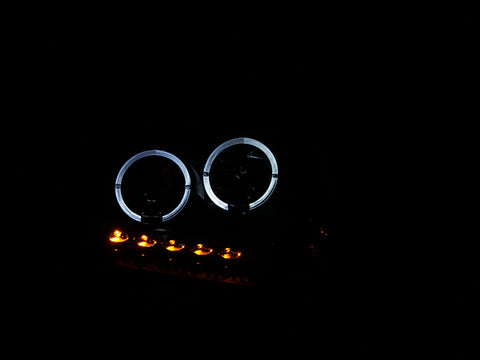 ANZO 2004-2008 Ford F-150 Projector Headlights w/ Halo and LED Black G2 - 111204