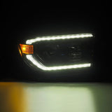 AlphaRex 07-13 Toyota Tundra / 08-17 Sequoia LUXX LED Proj HL Alpha-Blk w/Actv Light Seq. Sig + DRL - 880825