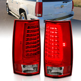 ANZO 2007-2014 Chevy Tahoe LED Taillight Plank Style Chrome With Red/Clear Lens - 311323