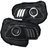 ANZO 2014-2016 Jeep Cherokee Projector Headlights Black clear w/ white and Red - 111353