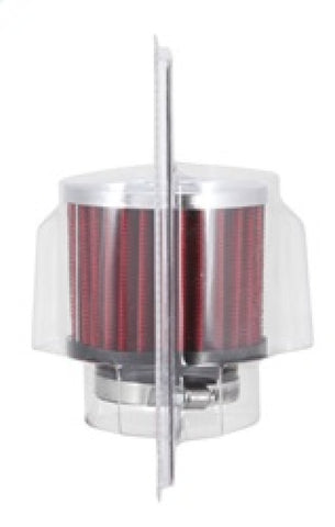 K&N 1.75in Flange ID x 3in OD x 2.5in H Chrome Finish Rubber Base Crankcase Vent Filter - 62-1480