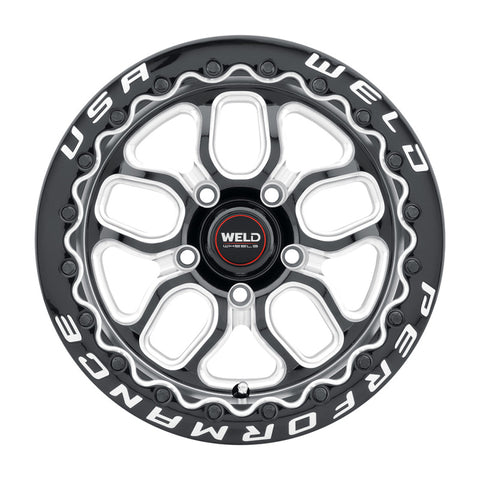 Weld S907 15X10 Laguna Beadlock 5X115 ET22 BS6.4 Gloss Black MIL Dia 78.1 - S907B0071P22