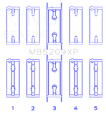King Mitsubishi 4G63/4G64 7 Bolt 2nd Gen DSM and EVO I-IV (Size STDX) Performance Main Bearing Set - MB5209XPSTDX