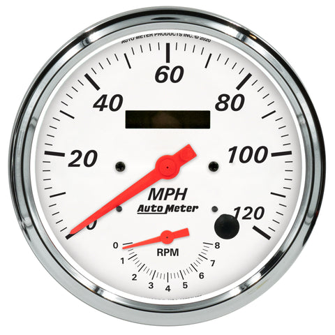 Autometer Arctic White Tach/Speedo 5in. - 120mph & 8k RPM - 1370