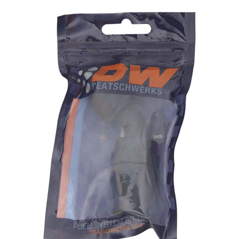 DeatschWerks 10AN Female Swivel 45-Degree Hose End PTFE (Incl Olive Insert) - Anodized Matte Black - 6-02-0859-B