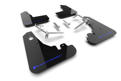 Rally Armor 2022+ Subaru BRZ / 2022+ Toyota GR86 Black UR Mud Flap w/ Blue Logo - MF99-UR-BLK-BL