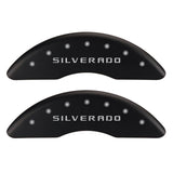 MGP 4 Caliper Covers Engraved Front & Rear Silverado Red finish silver ch - 14173SSILRD