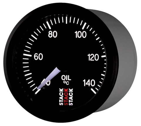 Autometer Stack 52mm 40-140 Deg C 1/8in NPTF Male Pro Stepper Motor Oil Temp Gauge - Black - ST3309