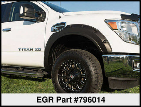 EGR 17-23 Nissan Titan Traditional Bolt-On Look Fender Flareswith Fender Badge Set Of 4 - 796014