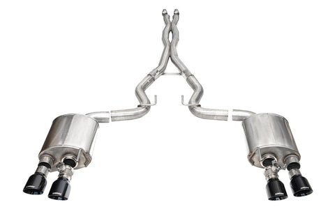 Corsa 24+ Ford Mustang Dark Horse 5.0L 3in Dual Rear Cat-Back w/Twin 4.5in Black PVD Slash Tips - 21265BLK