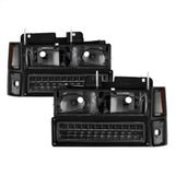 xTune 92-94 Blazer Full Size Corner/LED Bumper Headlights Smoke HD-JH-CCK88-LED-AM-SM-SET - 5069566