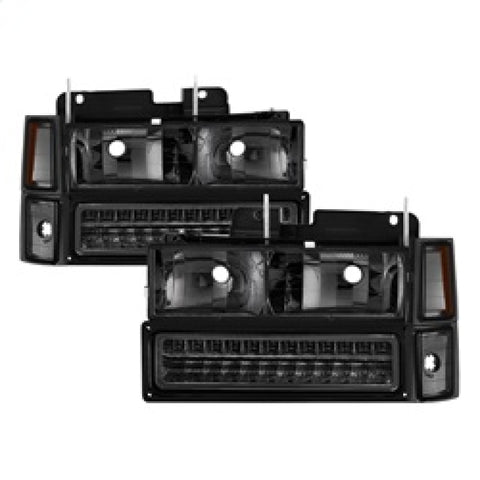 xTune 92-94 Blazer Full Size Corner/LED Bumper Headlights Smoke HD-JH-CCK88-LED-AM-SM-SET - 5069566