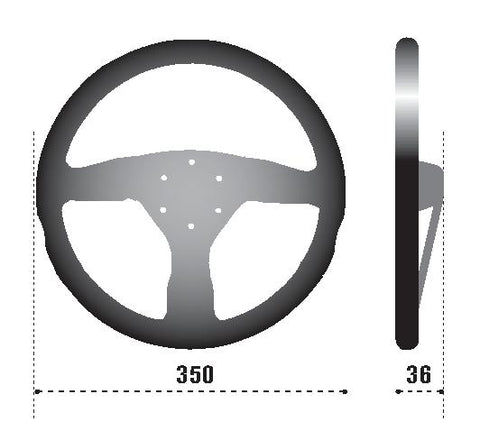 Sparco Steering Wheel 375 Suede Black - 015R375PSN