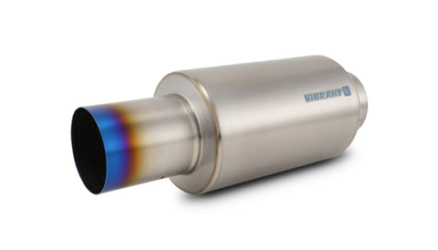 Vibrant Titanium Muffler w/Straight Cut Burnt Tip 4in Inlet / 4in Outlet - 17566
