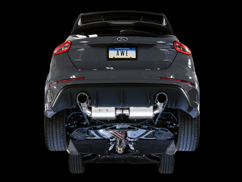 AWE Tuning Ford Focus RS Touring Edition Cat-Back Exhaust- Resonated - Chrome Silver Tips - 3020-32036