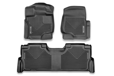 Husky Liners 21-23 Ford F-150 CC SC X-Act Contour Front & Second Row Seat Floor Liners - Black - 53468