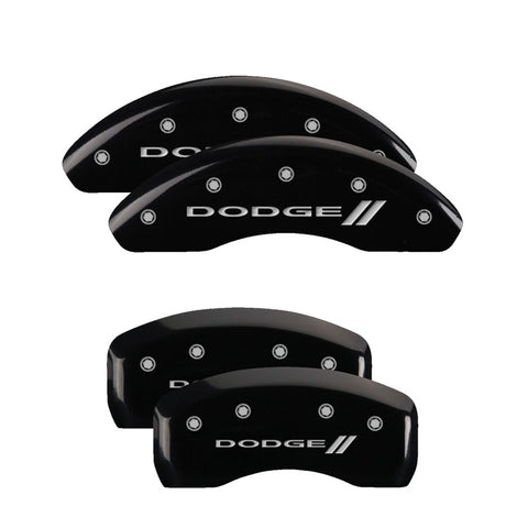 MGP 4 Caliper Covers Engraved F & R w/ Stripes/Dodge Yellow Finish Black Char 2005 Dodge Neon - 12127SDD3YL