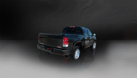 Corsa 10-10 GMC Sierra Denali 6.2L V8 3in Cat-Back Single Side w Twin 4in Black Pro-Series Tips - 14518BLK