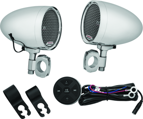 Kuryakyn Road Thunder Speaker Pods Bluetooth Audio Controller Chrome - 2712