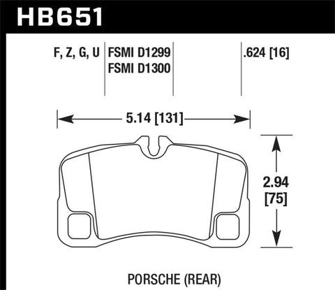 Hawk DTC-80 07-13 Porsche 911 (997) Rear Race Brake Pads - HB651Q.624
