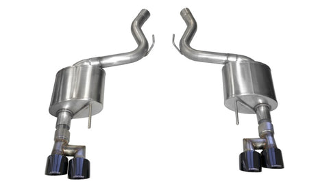 Corsa 18-19 Ford Mustang 5.0L 3in Touring Axle-Back Dual Rear Exit w/ 4in Black PVD Pro-Seri - 21041BLK