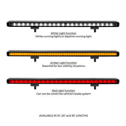 Go Rhino Xplor Flash Series Sgl Multi Function LED Light Bar (Track Mount) 10in. - Blk - 750001014CBS