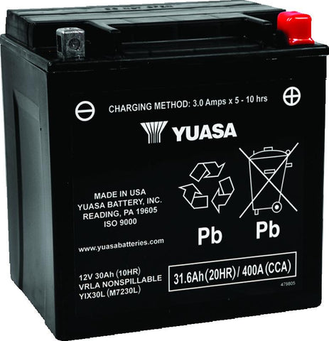 Yuasa YIX30L Maintenance Free AGM 12-Volt Battery - YUAM7230L