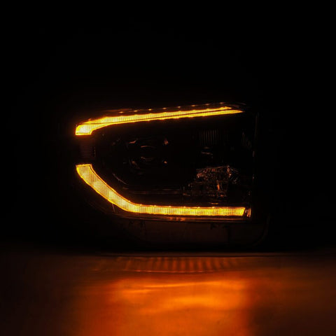 AlphaRex 14-21 Toyota Tundra LUXX-Series LED Proj Headlights Alpha-Blk w/Actv Light & Seq. Sig + DRL - 880836
