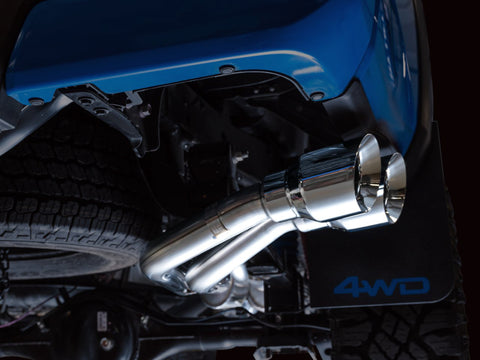 AWE 16-22 Toyota Tacoma 0FG Catback Exhaust w/ BashGuard - Dual Chrome Silver Tips - 3015-32826