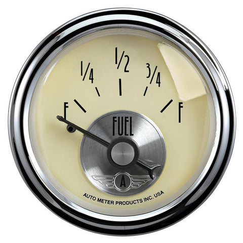AutoMeter Gauge Fuel Level 2-1/16in. 240 Ohm(e) to 33 Ohm(f) Elec Prestige Antique. Ivory - 2017
