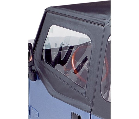 Bestop 88-95 Jeep Wrangler YJ Upper Fabric Doors (Square Upper Rear Corner Black Crush) - 51782-01