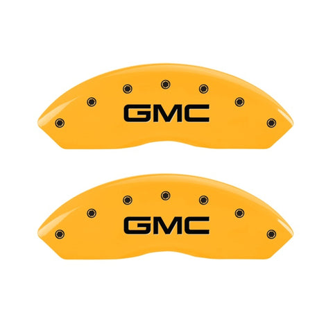 MGP 2 Caliper Covers Engraved Front GMC Yellow Finish Black Characters 1997 GMC Yukon - 34012FGMCYL