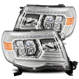AlphaRex 05-11 Toyota Tacoma NOVA LED Projector Headlights Plank Style Chrome w/Activation Light/DRL - 880743