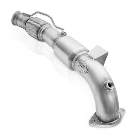Stainless Works 2016-18 Ford Focus RS 3in High-Flow Cats Downpipe Factory Connection - FCRS16DPCAT