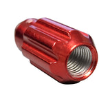 NRG 500 Series M12 X 1.5 Bullet Shape Steel Lug Nut Set - 21 Pc w/Lock Key - Red - LN-LS500RD-21