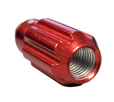 NRG 500 Series M12 X 1.5 Bullet Shape Steel Lug Nut Set - 21 Pc w/Lock Key - Red - LN-LS500RD-21
