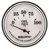 AutoMeter Gauge Oil Press 2-1/16in. 100PSI Elec Old Tyme White II - 1227