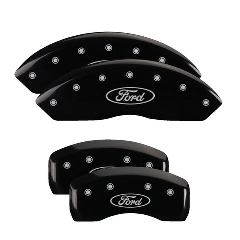MGP Front set 2 Caliper Covers Engraved Front MGP Black finish silver ch - 10232FMGPBK